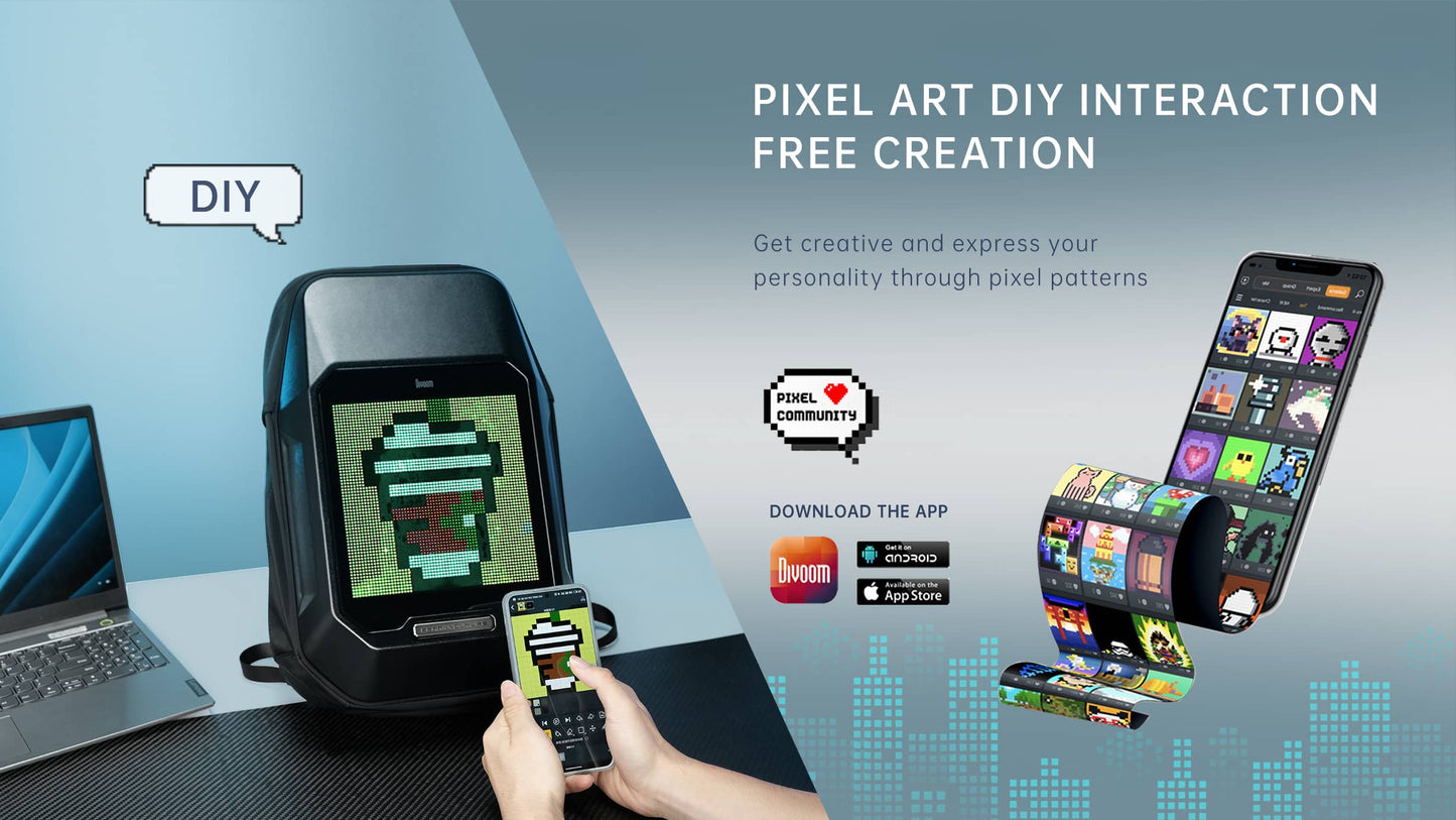 ⚡ Divoom Cyberbag Pixel LED Backpack Display - 🎒