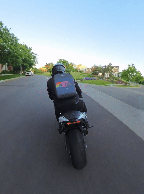 🎒 Biker's Night Glow - LED Display Backpack