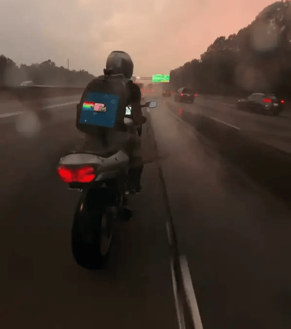 🎒 Biker's Night Glow - LED Display Backpack